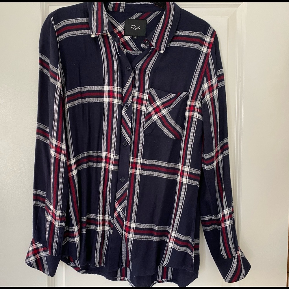 Rails plaid button down flannel size xs